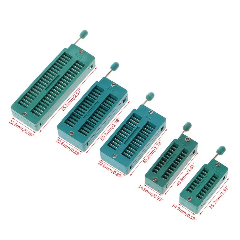 Новый 16, 20, 24, 28, 40 P Pin 2,54 мм, зеленый DIP-тест, универсальный разъем ZIF IC, сварочный тип