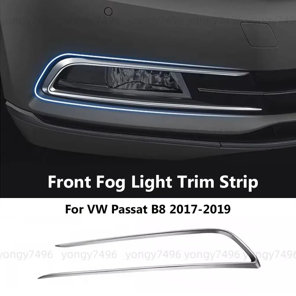 Car Upgrade For VW Passat B8 2017-2019 Chrome Front Fog Light Bright Strip Decorative Trim Car Accessories Decoration