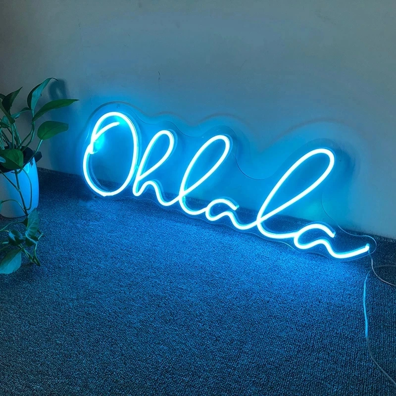 Oh La La Neon Sign Wedding Custom Transparent Acrylic Letter Home Bar Party Club Shop Room Home Bedroom Atmosphere Wall Decor