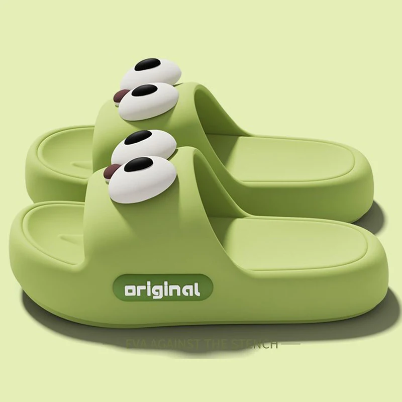 

Женские летние шлепанцы на платформе с большими глазами, из ЭВА, с мягкой толстой подошвой, легкие, нескользящие, для дома, размер 45