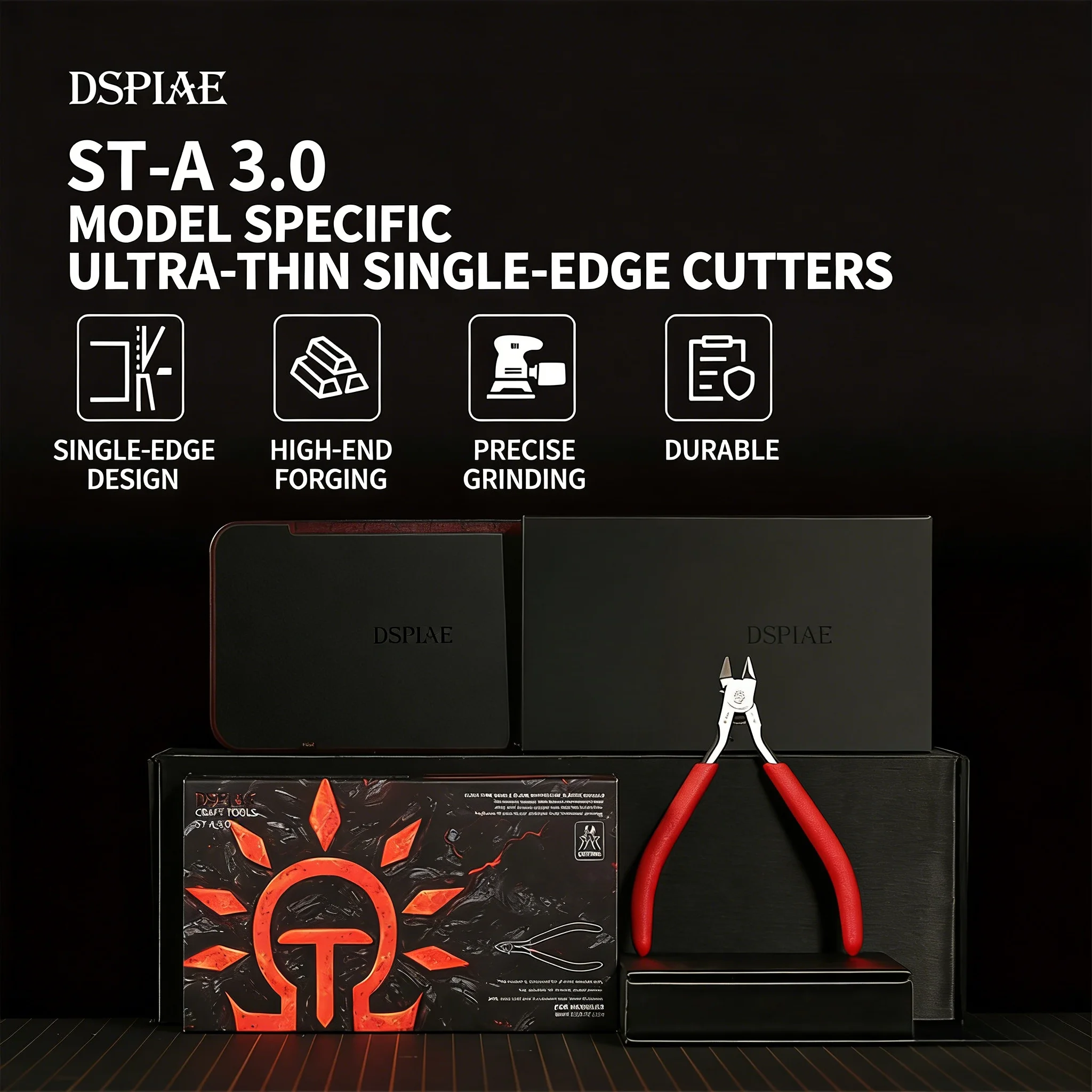 DSPIAE ST-A3 Pince à bec ultra-fine professionnelle à lame unique pour la construction de modèles, outils de loisirs créatifs DIY