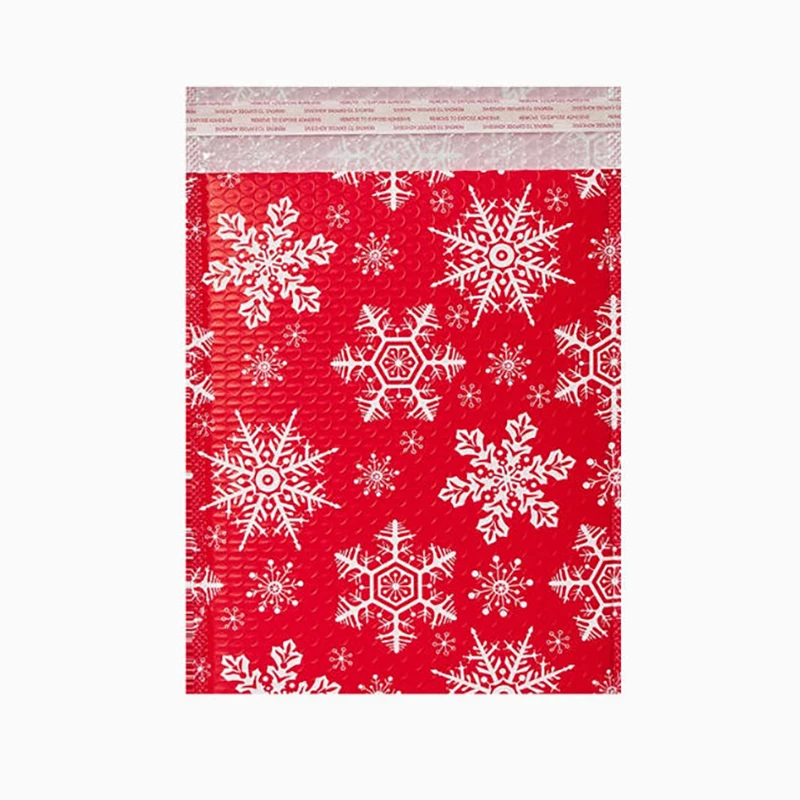 25Pcs 20x25cm Christmas Gift Bag Snowflake Printed Bubble Bags Co Extruded Film Bubble Envelope Small Business Supplies Package