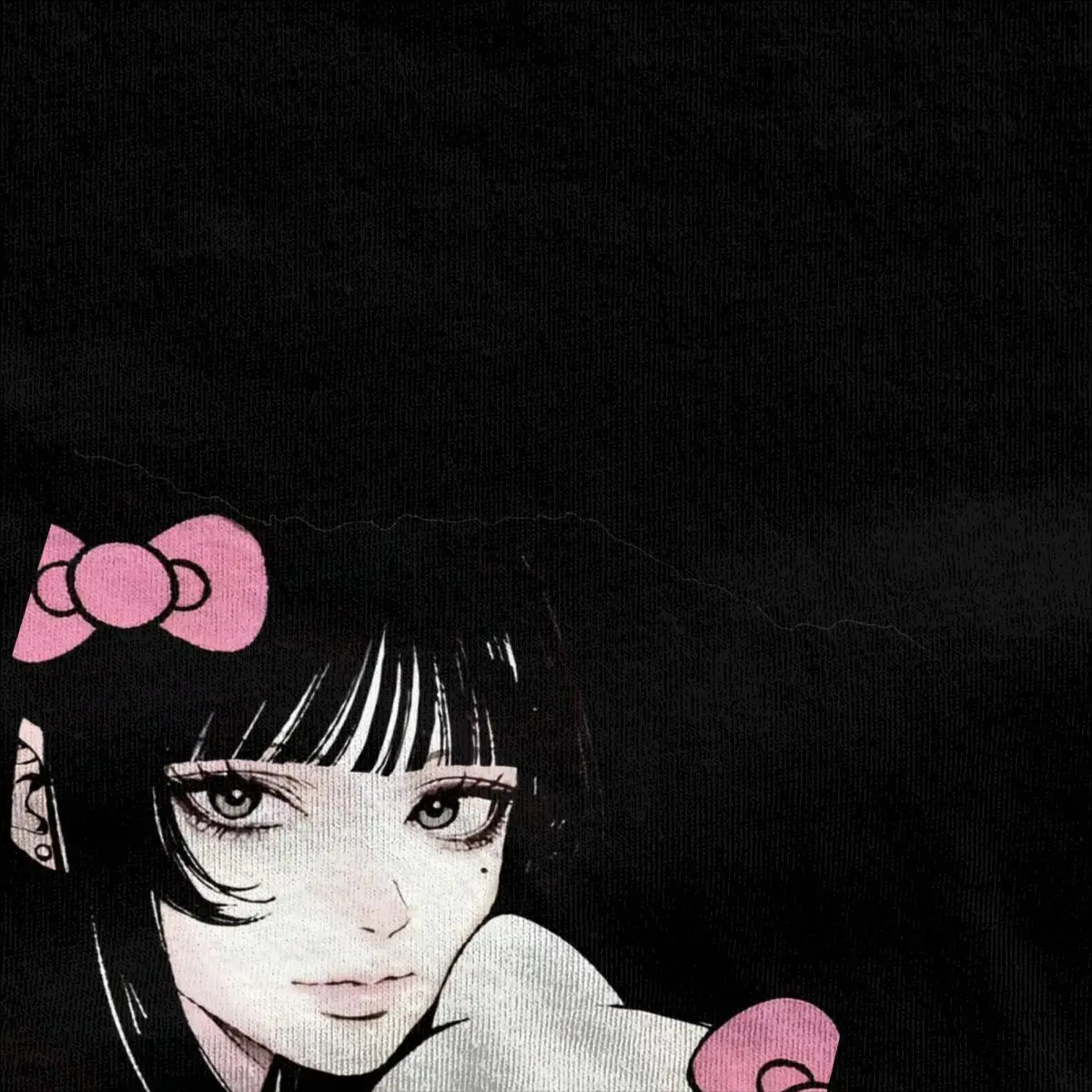 Junji Ito Tomie X Hello Kitty T Shirt Hip Hop T Shirts Short-Sleeve Y2K Basic Tops Summer Cotton O-Neck Plus Size Tees