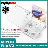 MIYOO Flip V2 jugadores de juegos portátiles pantalla IPS de 3,5 pulgadas sistema Linux consolas de videojuegos portátiles clásicas bolsa de almacenamiento regalo para jugadores