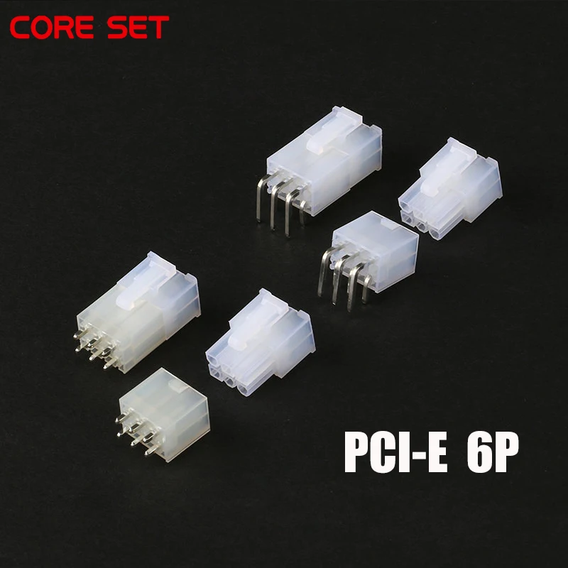 10PCS/1LOT 4.2mm white 6P female socket Straight/Curved needle for PC computer ATX graphics card GPU PCI-E PCIe Power connector