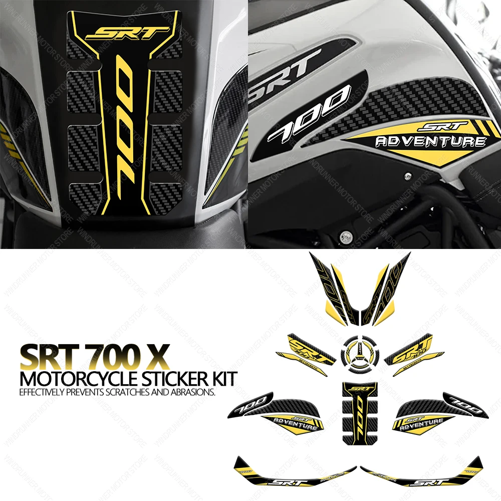 Motorcycle Accessories Anti Scratch Protective Tank Pad Stickers Kit 3D  Resin Protective Sticker For QJ SRT 700 X 700X