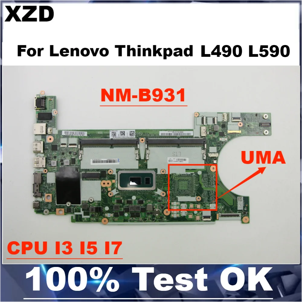 

NM-B931 Mainboard For Thinkpad L490 L590 Laptop Motherboard With Cpu I3 I5 I7 100% Test OK