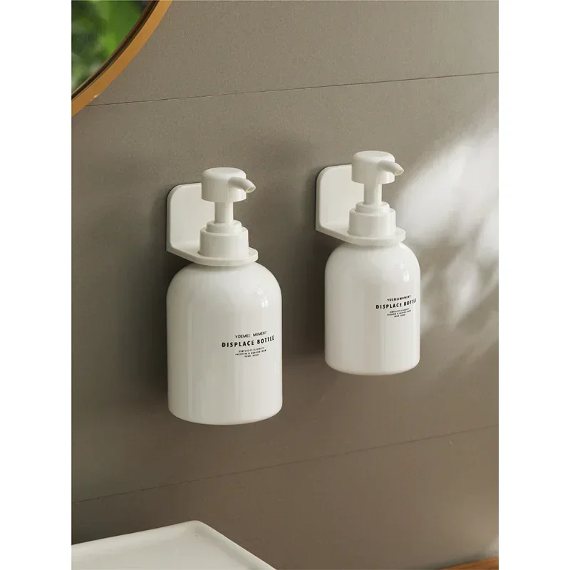 1/2pcs Adjustable Dispenser Bottle Holder Wall Mounted Adhesive Shampoo Lotion Hand Soap Bottle Hanger Bathroom Storage Rack