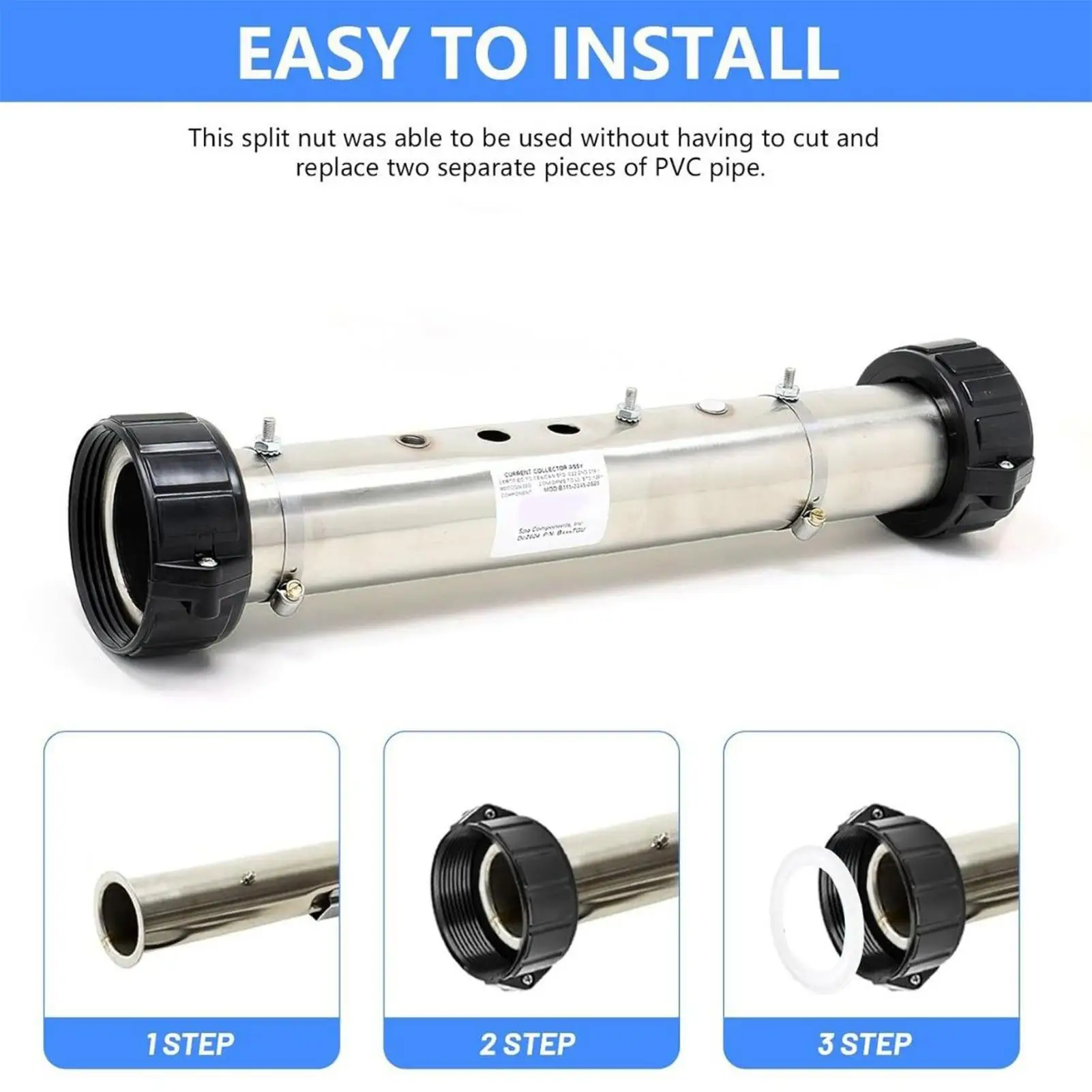 

Нагреватель для гидромассажной ванны, разъемная гайка, 2-дюймовый разъем для гидромассажной ванны, запасные части, герметичные запасные части для ремонта утечек воды, домашних советов