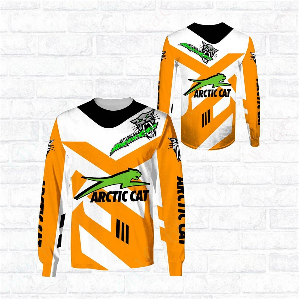 Arctic Cat Anime camiseta para hombres y mujeres, camisetas casuales, ropa Unisex, Harajuku, cuello redondo, manga larga, sudadera de secado rápido, Top