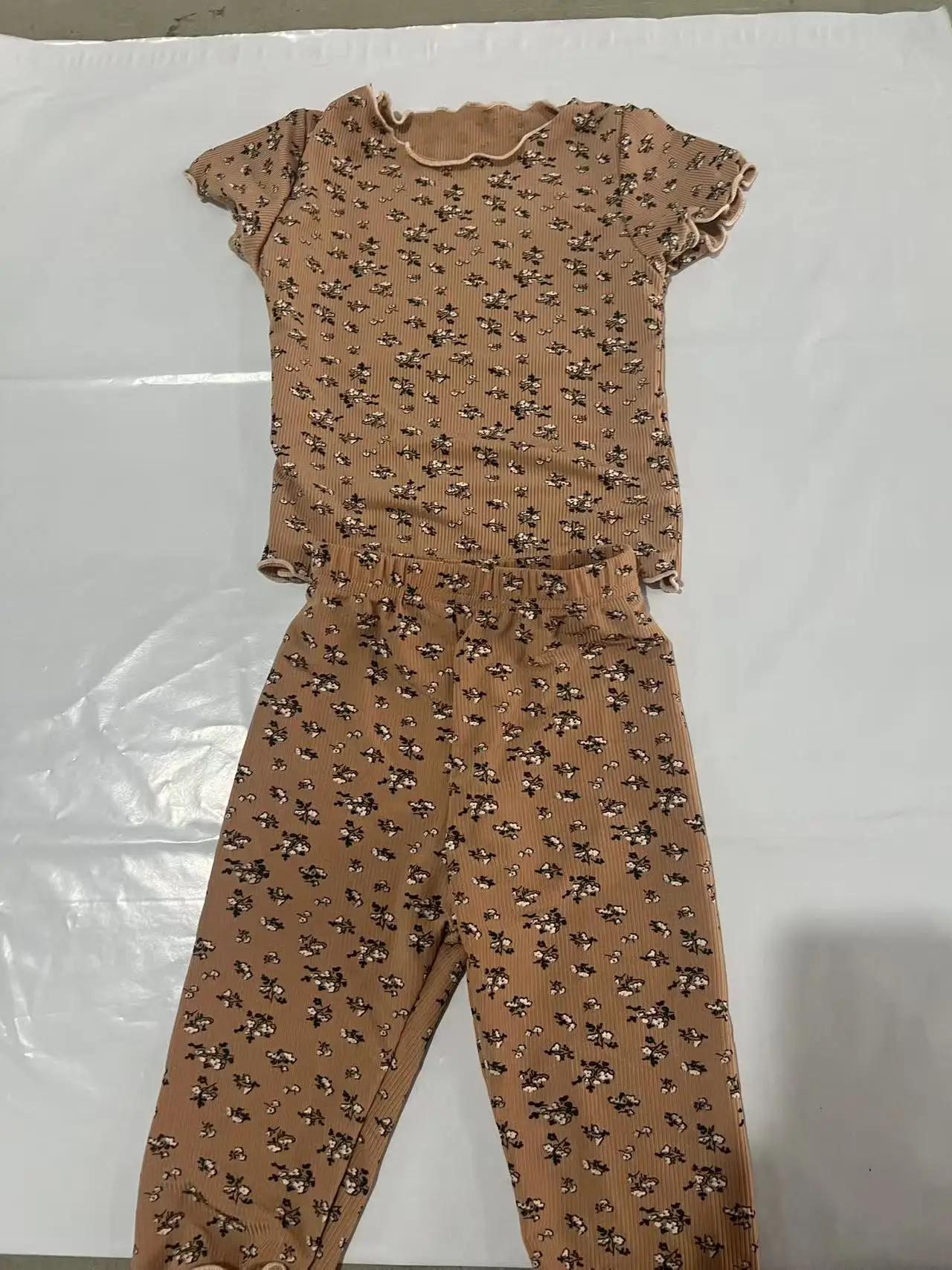 Summer New Style Girls' Short-Sleeved Floral Suit, Baby Summer Two-Piece Set, Stylish Korean Style Pajamas, Home Clothes - view 3