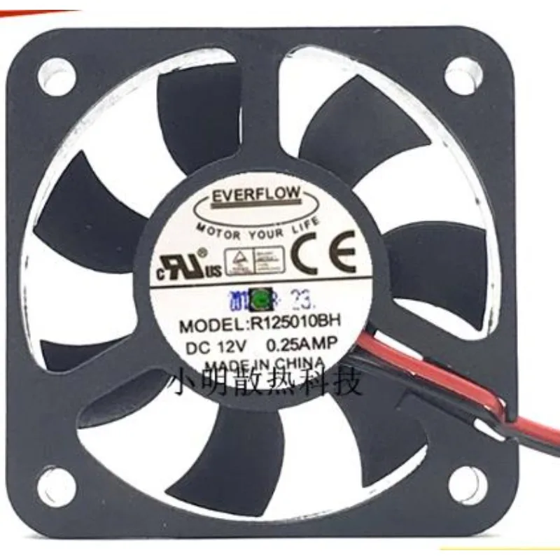 New Cooler Fan for EVERFLOW R125010BH 5010 12V 0.25A 5CM 3-wire CPU Chassis Cooling Fan 50x50x10mm