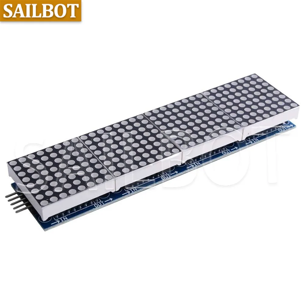وحدة MAX7219 Dot Matrix 32x8 4 في 1 وحدات عرض LED محرك مع أسلاك 5Pin لـ Arduino Raspberry Pi