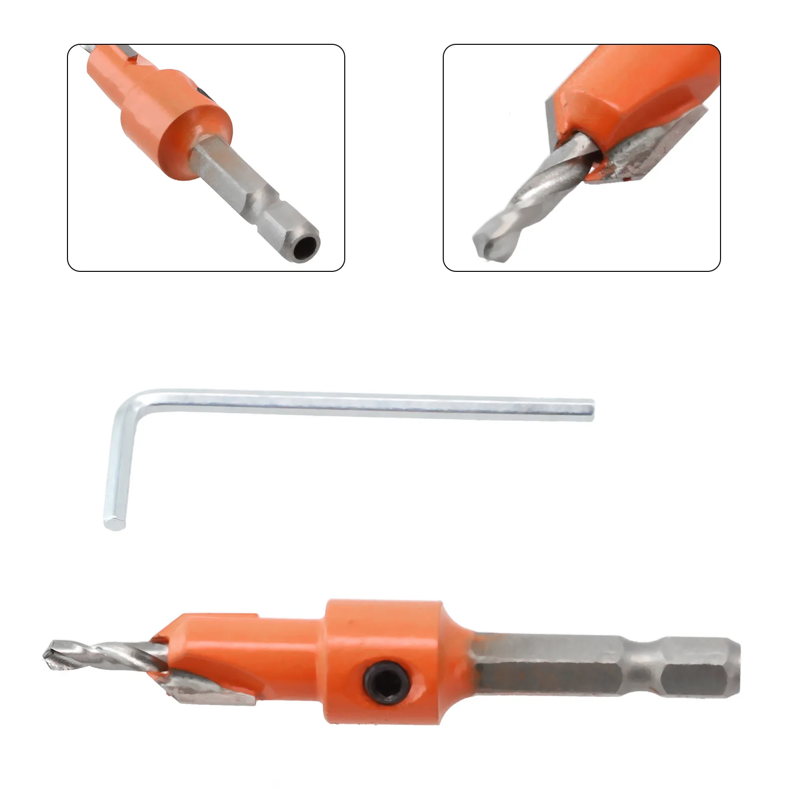 1Pc Countersink Drill Bit 6.35mm Hex Shank Salad Step Bits 2.8/3/3.2/3.5mm Head For Woodworking Drilling Counterbore Tools