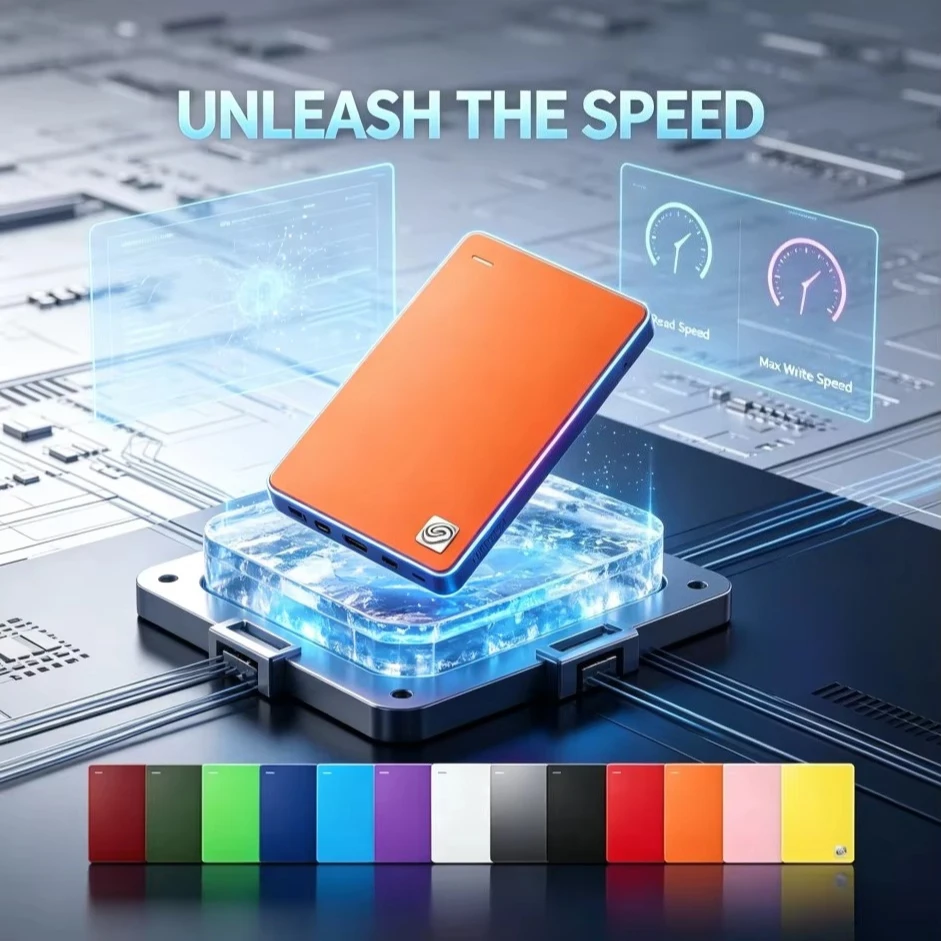 [Brand+] NEW Portable External Pink/Orange/Wine Red Hard Drive High Speed Expansion Storage Disk for Windows Laptop Data Backup