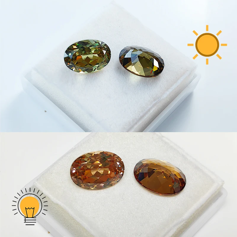 7x9 8x10 oval shape Turkey Diaspore Gibbsite Zultanite green yellow change color cubic zirconia loose stone cz stone