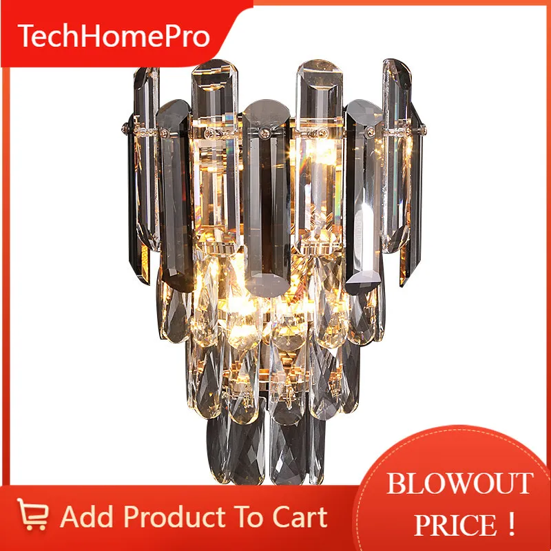 TechHPLight Luxury Living Room Crystal Wall Lamp Dining Room Sofa Tv Background Bedroom Bedside
