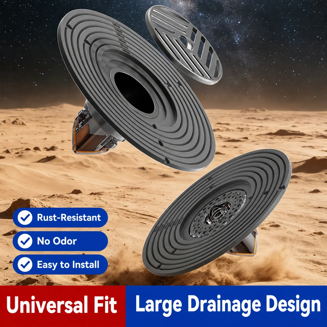 Adjustable Diameter Large Panel Floor Drain Core Shower Strainer Insert Bathroom Sewer Valve Trap Anti Odor Plug Universal