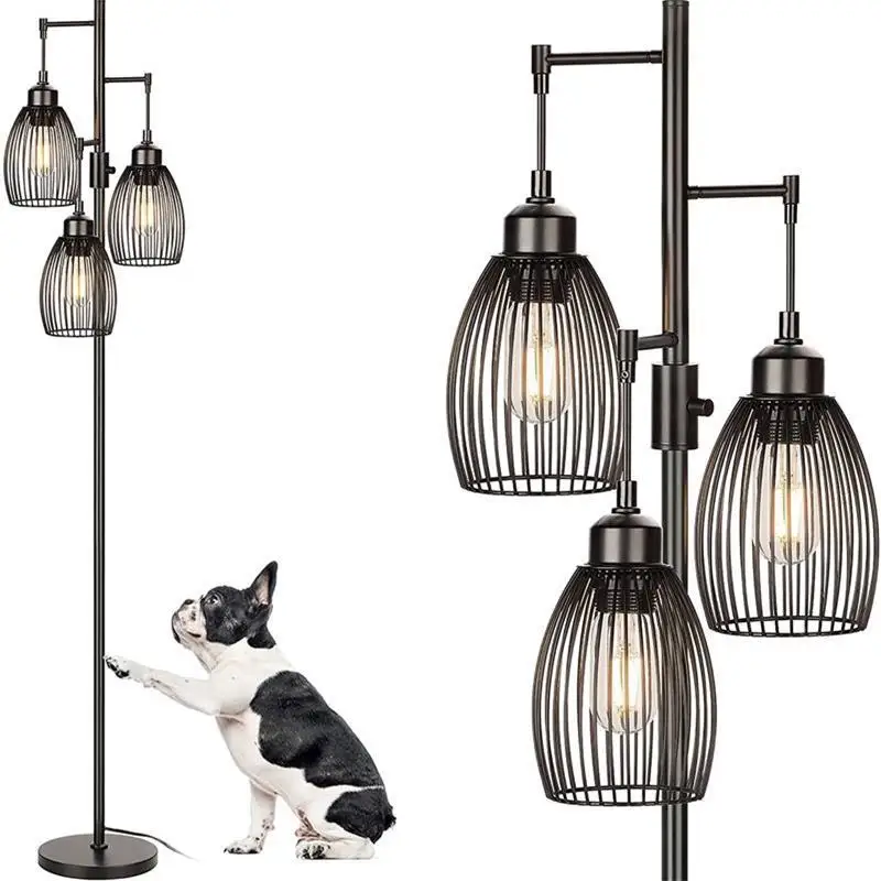 

Cross-border floor lamp living room sofa side retro American simple stepless dimming Walmart study bedroom floor lamp