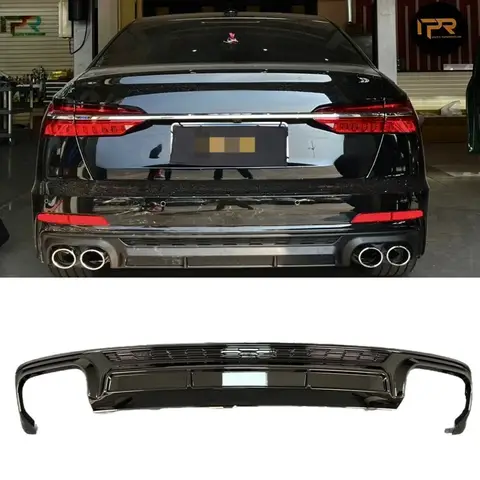 아우디 C8 A6 2019-2025 외장 액세서리 자동차 리어 범퍼 립 스플리터 디퓨저 스포일러 범퍼 커버 에이프런 친 바디 키트