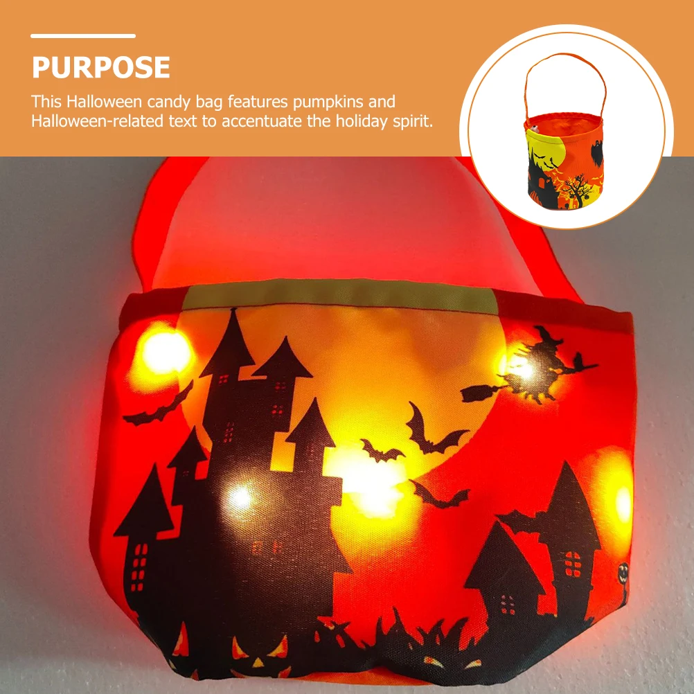 

Lighted Halloween Pumpkin Candy Storage Bucket Portable LED Candy Container Tote for Kids Halloween Party Pumpkin Buckets
