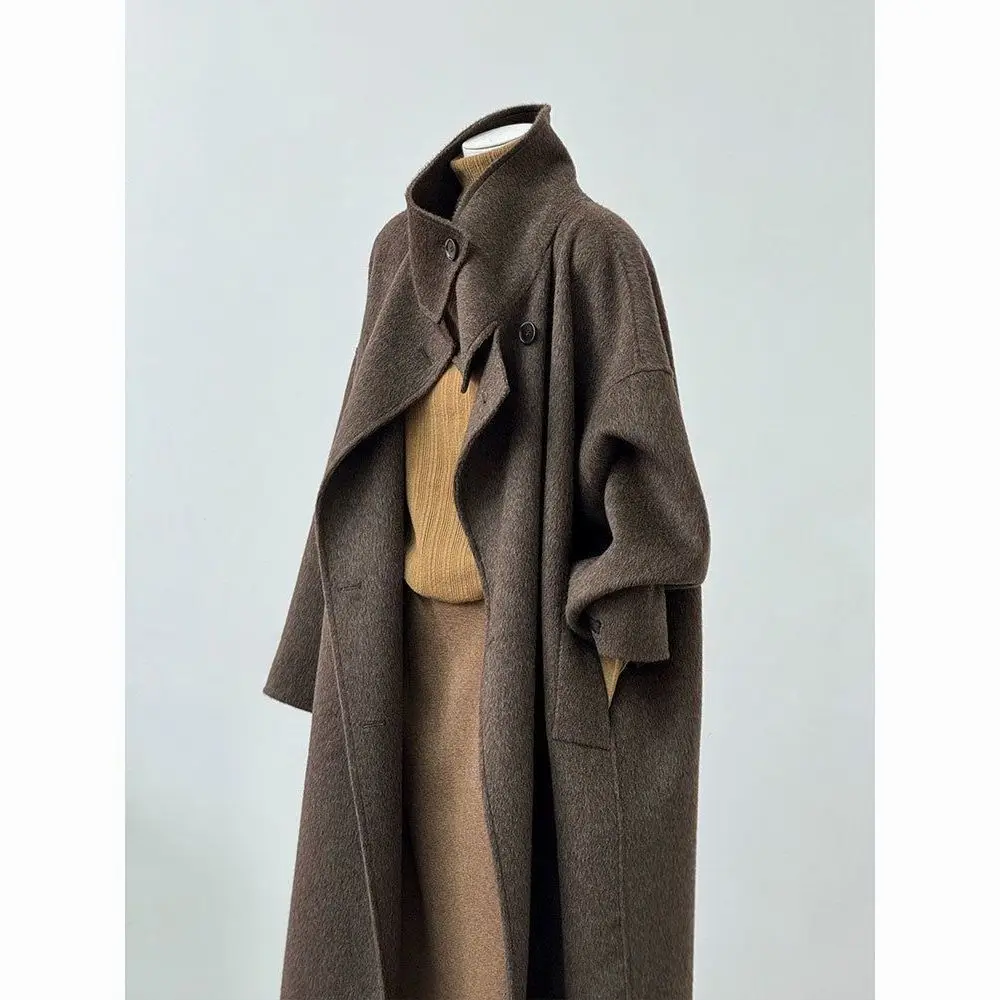 Fashion Double-Sided Cashmere Coat For Women In Autumn And Winter 2025, New Hepburn Style Woolen Long Coat