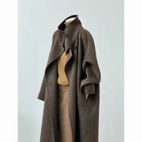 Fashion Double-Sided Cashmere Coat For Women In Autumn And Winter 2025, New Hepburn Style Woolen Long Coat