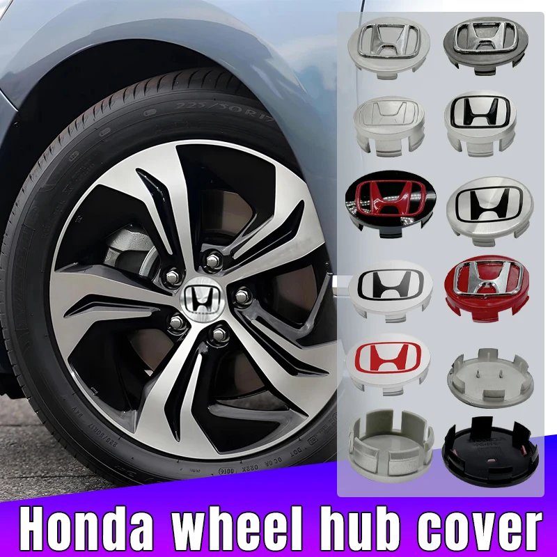 4pcs 58mm 62mm 69mm Hub Caps Car Wheel Center Caps For Honda Fit Jazz GK5 Civic Type-R CRV Pilot Accord Insight Spirior City HRV view 3