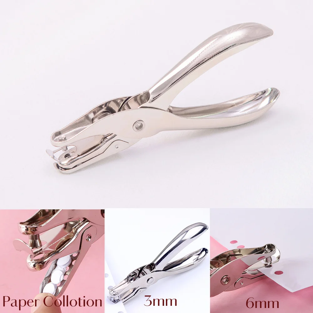 

3mm 6mm Diameter Steel Hole Puncher DIY Cutter Hand Paper Scrapbooking Punches Jewelry Tool Packaging Materials Wholesale Supply