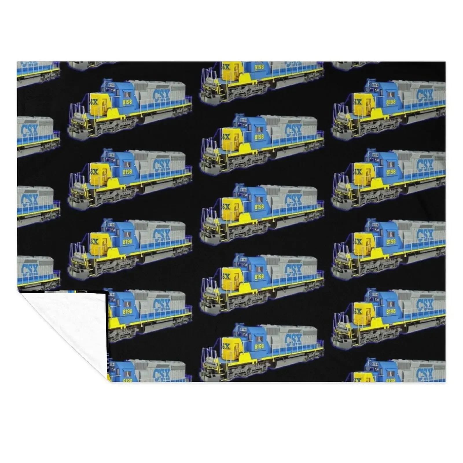

Freight Train CSX Engine Throw Blanket Moving valentine gift ideas Thermal Bed Blankets