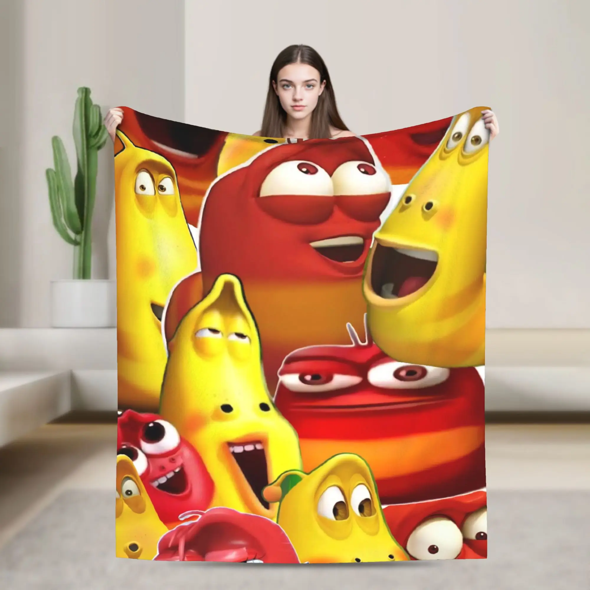 Larva Cartoon Blanket Quality Soft  Bedding Throws Winter Picnic Couch Bed Funny Bedspread