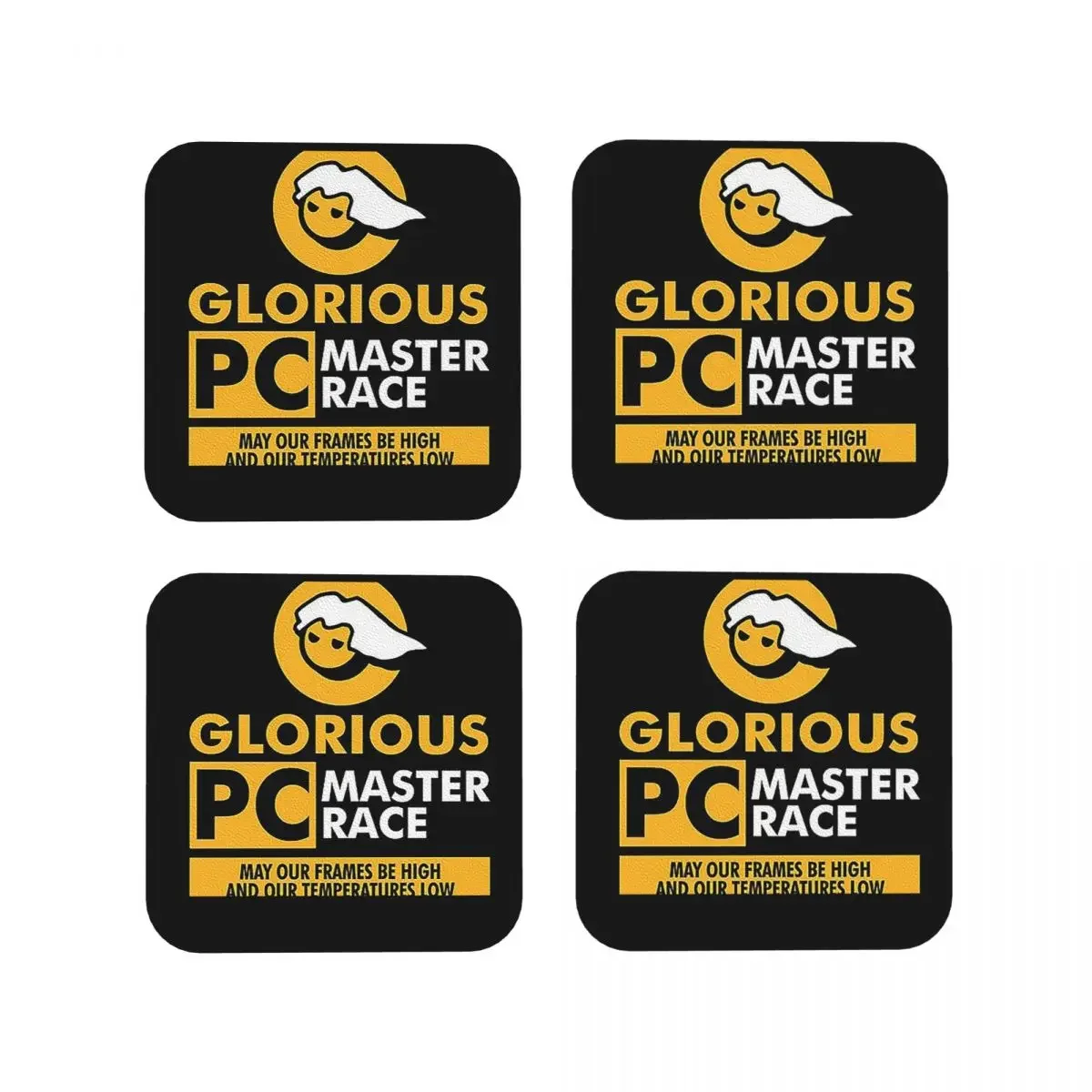 Glorious PC Gaming Master Rac Coasters Kitchen Placemats Waterproof Insulation Cup Coffee Mats For Home Tableware Pads Set of 4