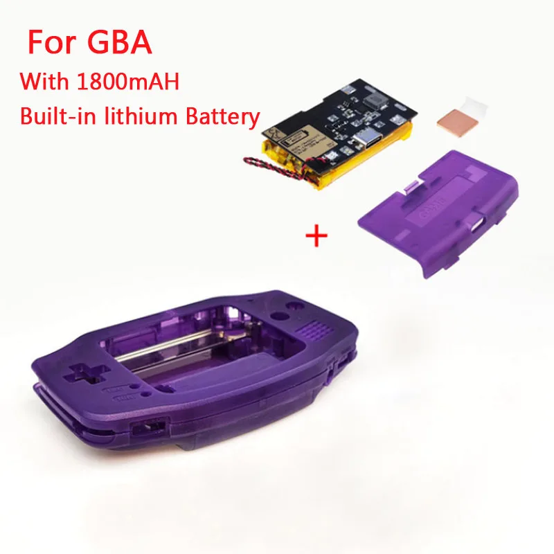 Rechargeable Battery Module 1800mAH Lithium USB-C For Game Boy Advance with Custom IPS V3 Shell Case Cover