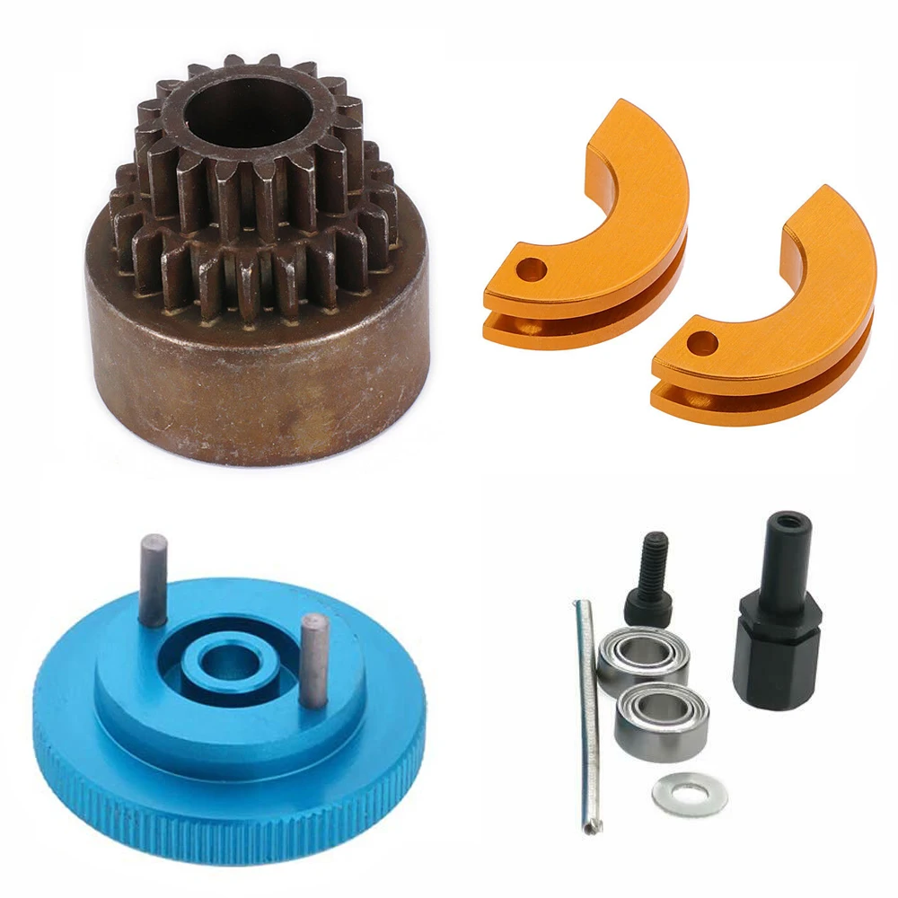 1 Set Clutch Bell 16-21T Gear Flywheel Cone & Engine Nut for 1/10 RC Model Nitro Car accessories