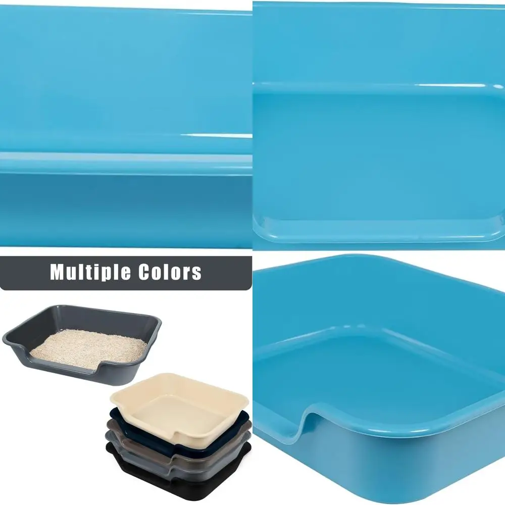 

Jumbo Low Entry Cat Litter Box for Seniors and Large Cats, ABS Material, Indoor Pet Potty (24L x 20W, Gray)