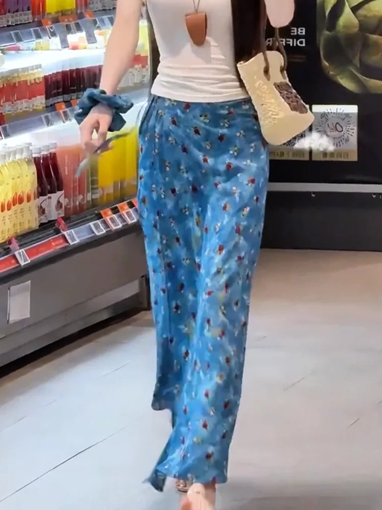 

Новая женская летняя свободная юбка с цветочным принтом и узлом, универсальная, цельная, без рукавов