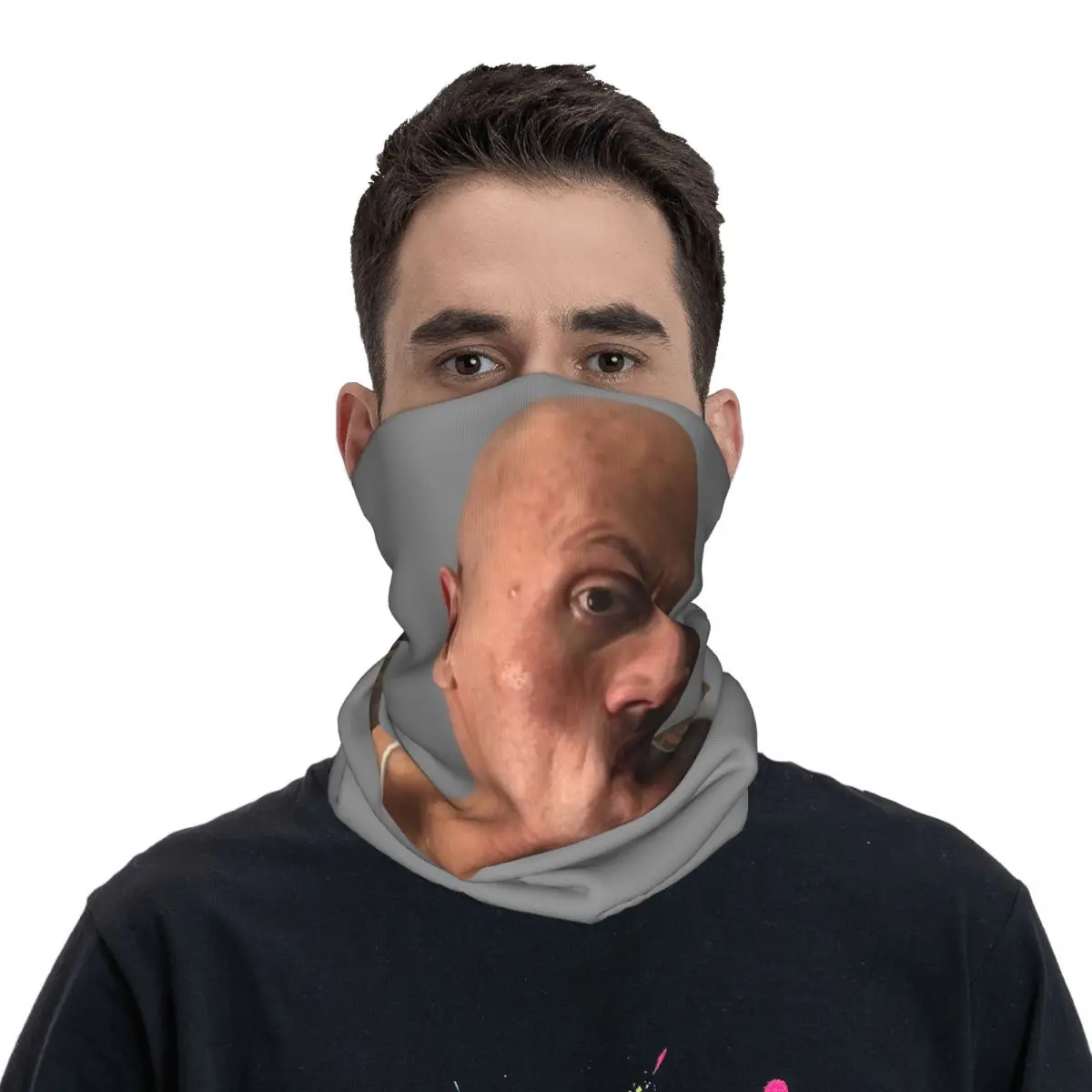 カスタム眉毛ミーム ドウェイン・ザ・ロック・ジョンソン バンダナ 冬用ネックウォーマー メンズ 防風 ラップ フェイススカーフ ハイキング用 ゲイター ヘッドバンド