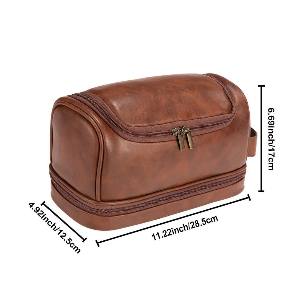 High-capacity Men Vintage Luxury Toiletry Bag Travel Necessary Business Makeup Bags For Women‘s Hanging Storage Organizer 2023