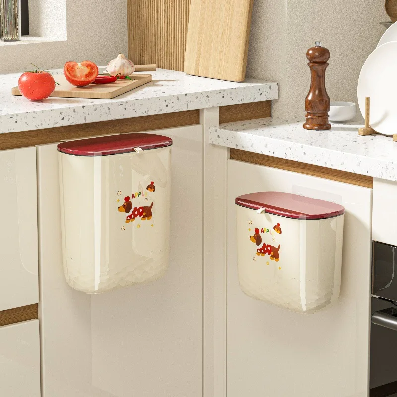 

Cartoon Wall-mounted Waste Bins Large-capacity Storage Bucket for Bathroom Waste Bins Kitchen Creative Home Vuilnisbakken JTW