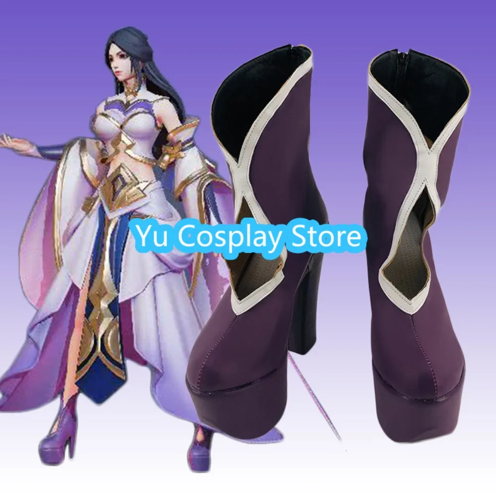 

Yu Косплей Магазин Honor Of Kings Luna Фиолетовый свет Обувь для косплея Аниме Обувь для косплея Сапоги Костюмы на Хэллоуин Реквизит