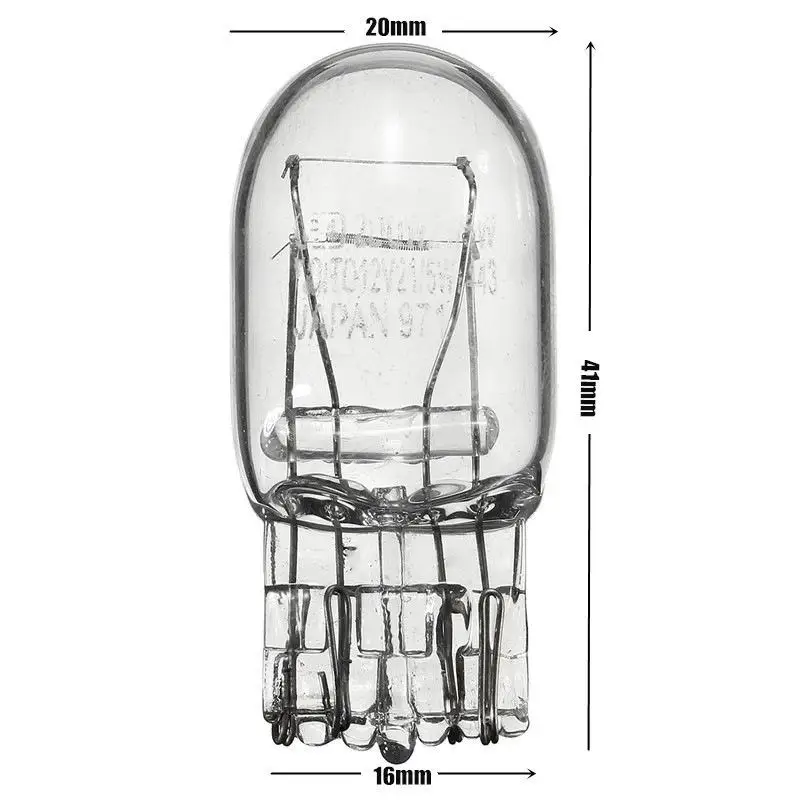 T20 Signal Light 3800k 7443 7440 W21 5W Halogen Bulb Clear Glass DRL Driving Light Turn Stop Brake Light Car Accessories