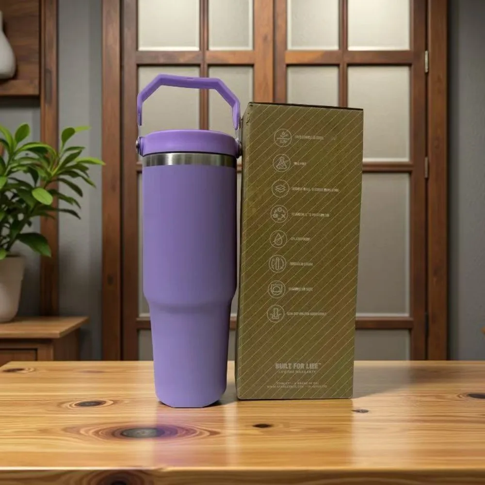 Taza de viaje de acero premium de 30 oz y 887 ml con base antideslizante: diseño resistente a fugas y al sudor para coche, oficina, senderismo