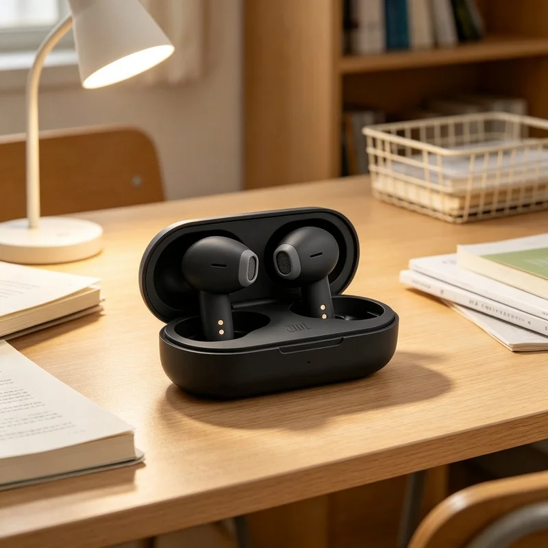 Auriculares inalámbricos JBL Wave300 TWS con conexión a dos dispositivos, compatibles con teléfonos móviles, ordenadores, uso en la oficina, actividades deportivas y como auriculares Bluetooth.