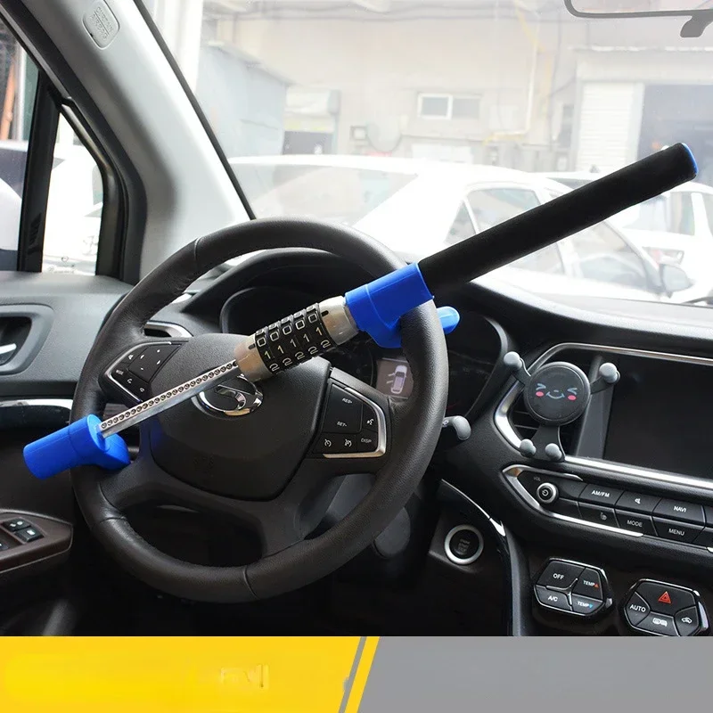 Car Steering Wheel Lock Anti Theft Security Extendable Device Retractable Keyless Password 5 Coded