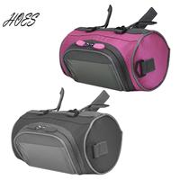 HOES-2 Pcs Outdoor Bicycle Handlebar Bag 5L Waterproof Bag Road Bike Front Tube Handlebar Bag, Black & Pink