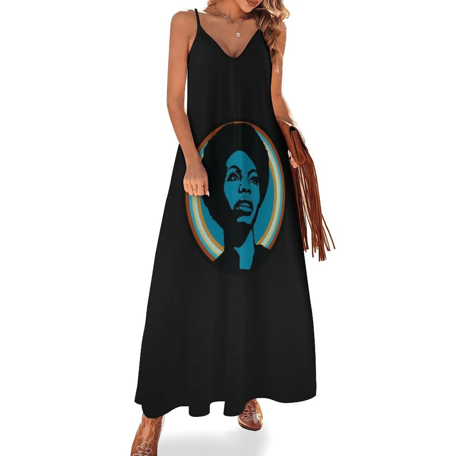 nina simone Essential T-Shirt Sleeveless Dress chic and elegant evening dress dress for women 2025