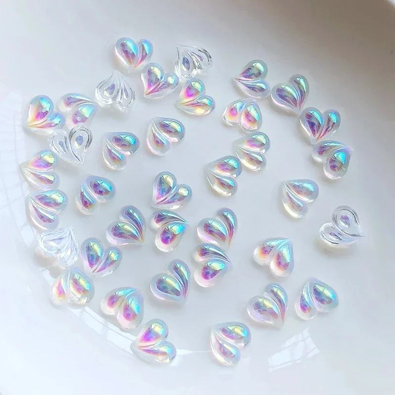 Transparent Heart jewelry accessories Rhinestones Making Scrapbook crafts Nail Art Design accessories supply 100pcs/lot 8mm