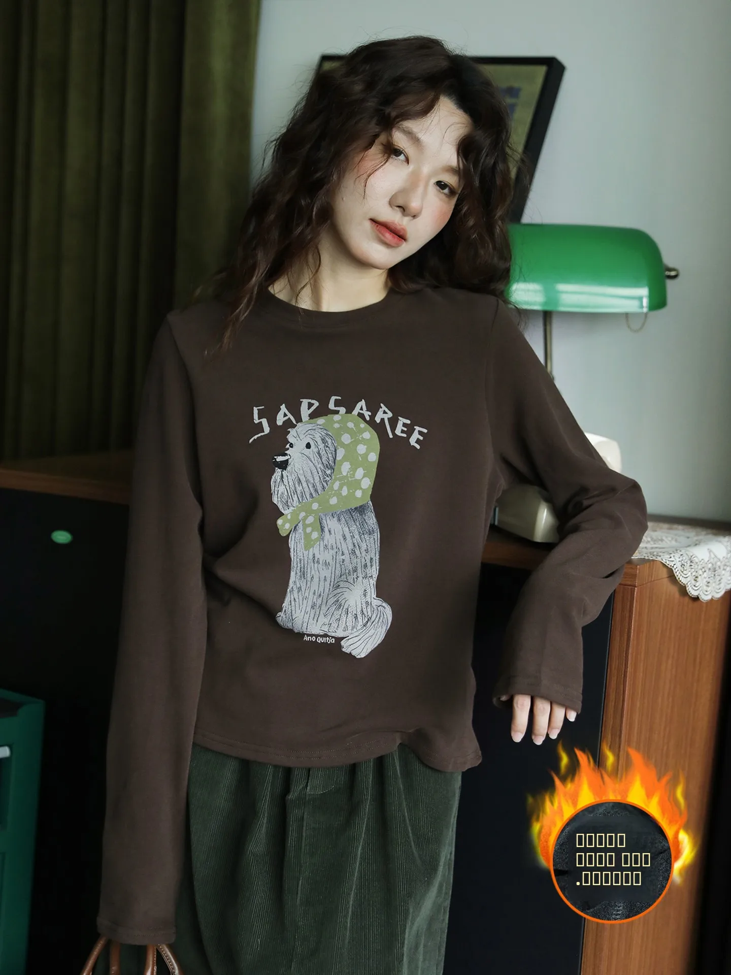 

Хлопковая футболка Thiened Fce Long Sve T-irt Commute Sle Vintage для женщин, базовая, облегающая, для ношения как нижнее или верхнее белье