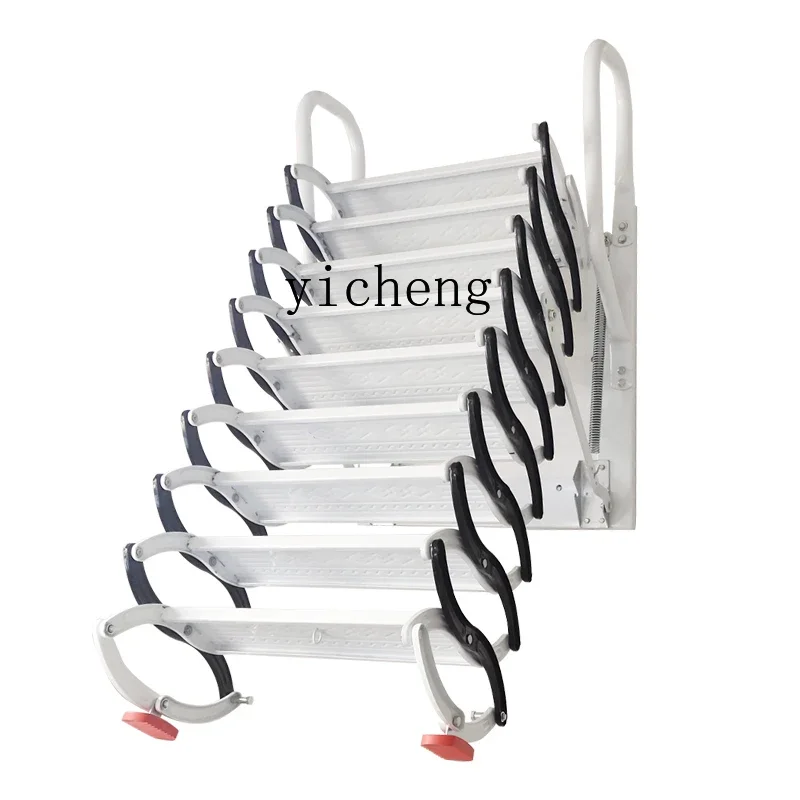 i10.12-Home Use Duplex Electric Invisible Folding Retractable Automatic Lifting Stretch Ladder Wall-Mounted