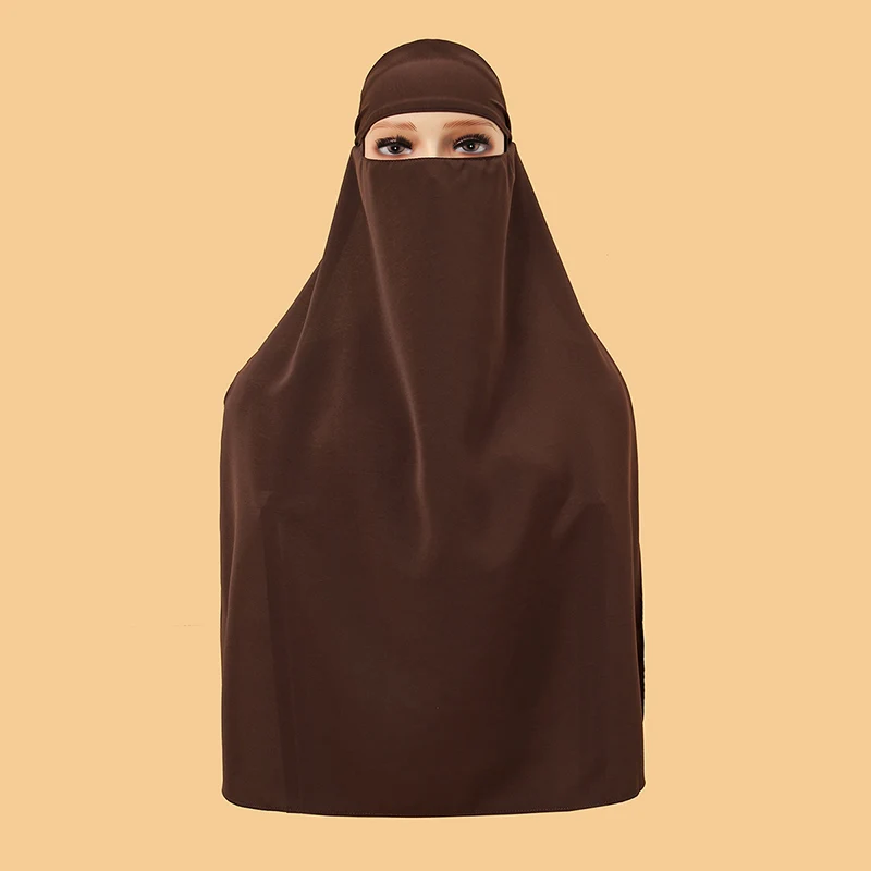 Muslimische Bandana Schal islamische Niqab Burka Motorhaube Hijab Chiffon Schleier Kopf bedeckung schwarze Krawatte Gesicht Abdeckung Abaya Frauen